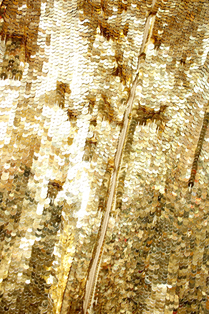 1990s Scala Gold Sequin Gown - Small
