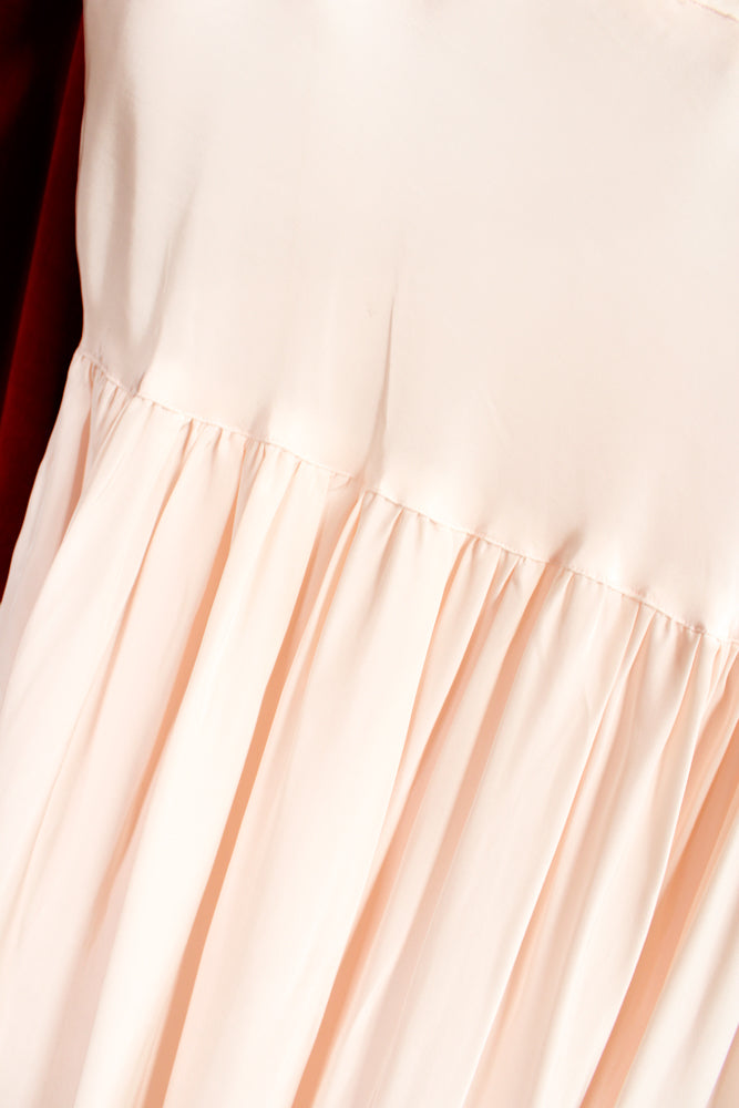 1940s Biastex Pink Rayon Gown - Small