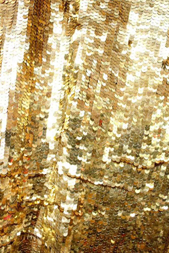 1990s Scala Gold Sequin Gown - Small