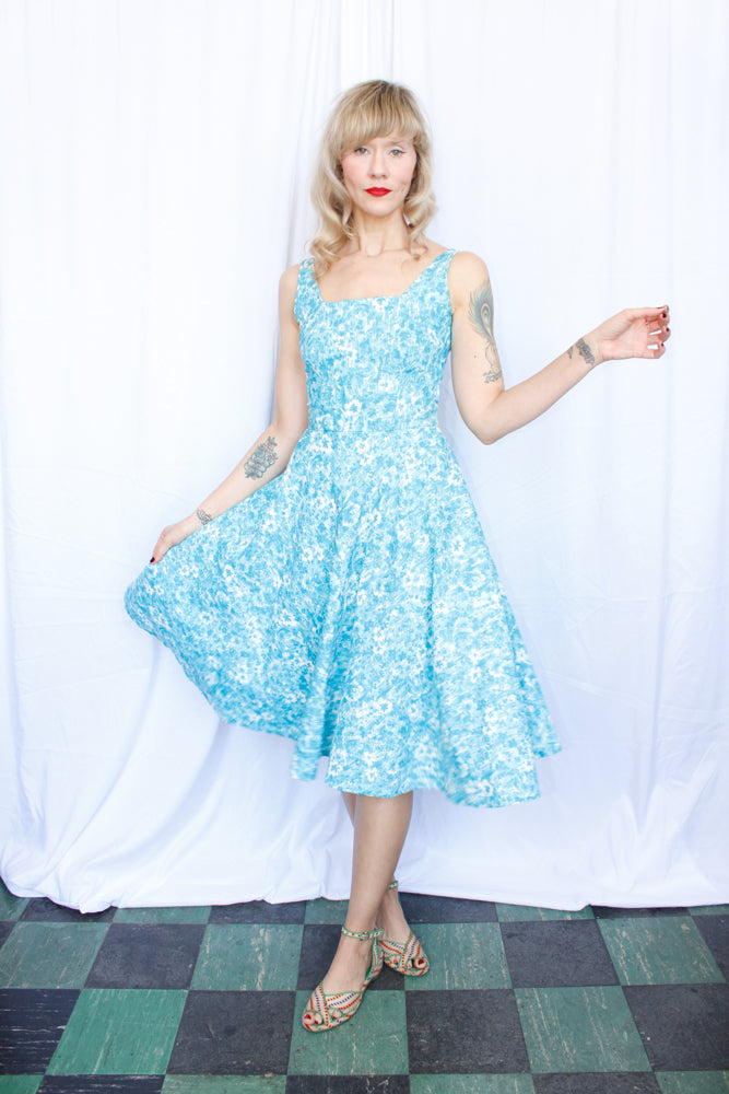 1950s Saks Fifth Ave Floral Dress - Xsmall