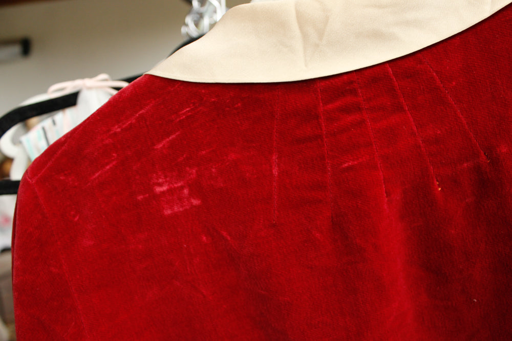 1920s Deco Velvet & Silk Jacket - Small