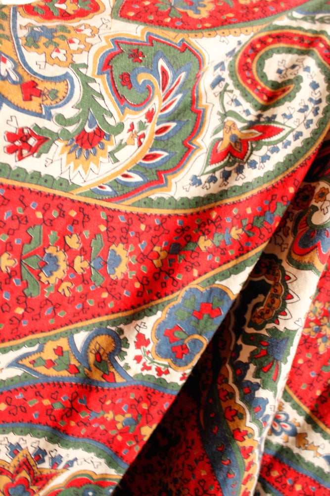 1950s Paisley Colorful Halter Dress - Small