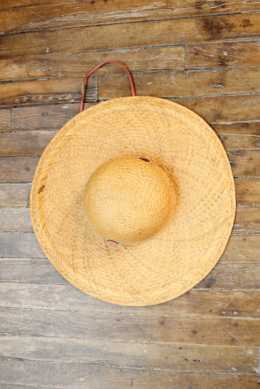 1970s Large Woven Straw Hat