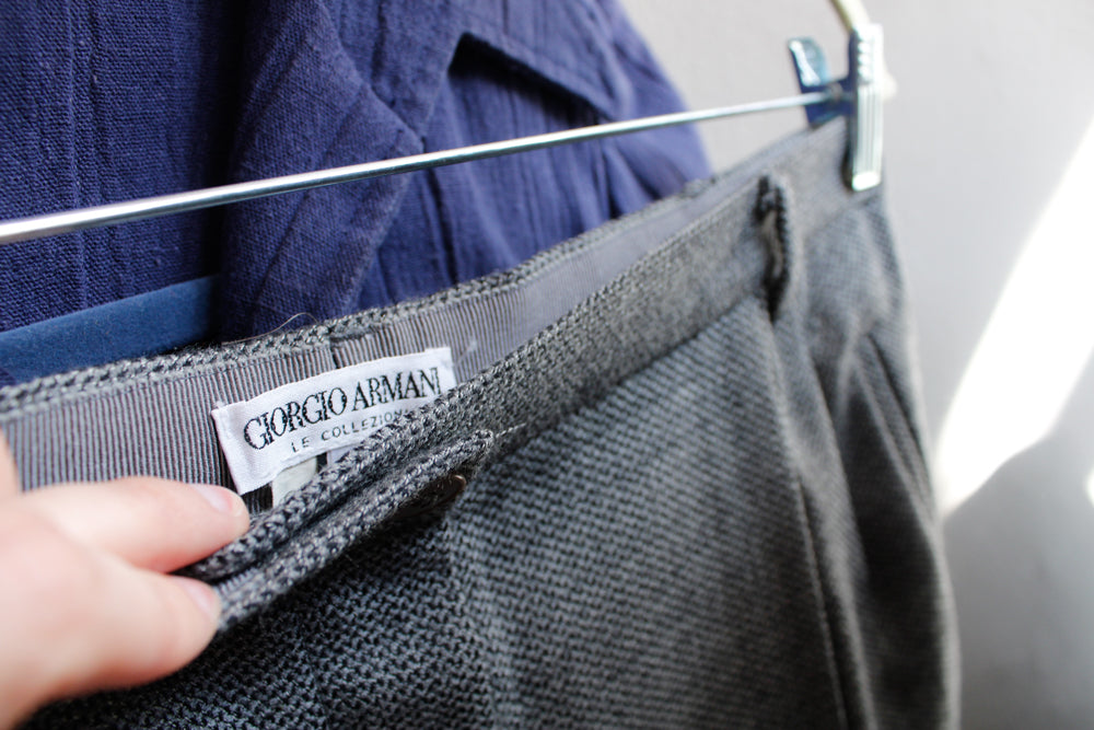 1990s Giorgio Armani Soft Grey Blue Pants - 31 waist