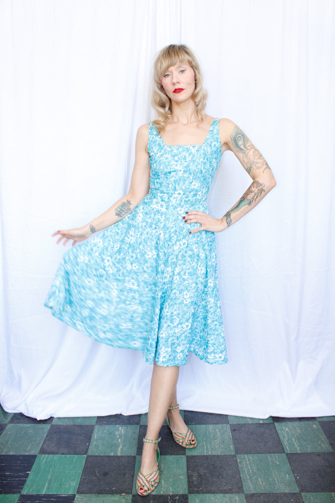 1950s Saks Fifth Ave Floral Dress - Xsmall