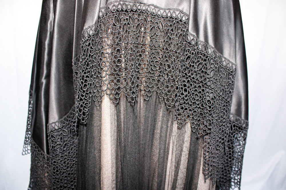1950s Silk Satin & Tulle Marshall Fields Co Halter Gown - Small