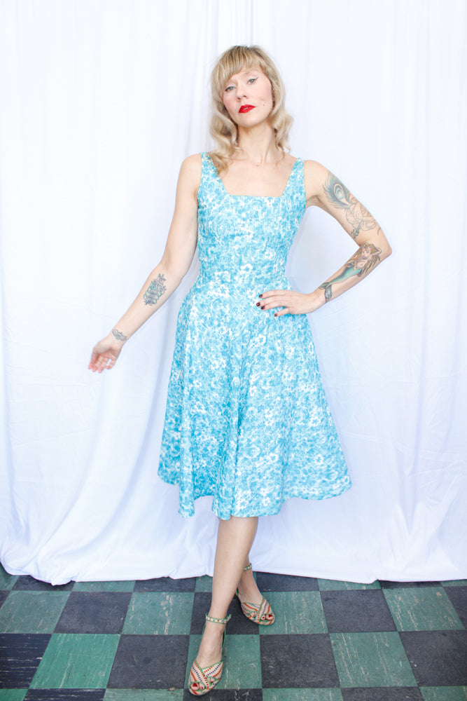 1950s Saks Fifth Ave Floral Dress - Xsmall