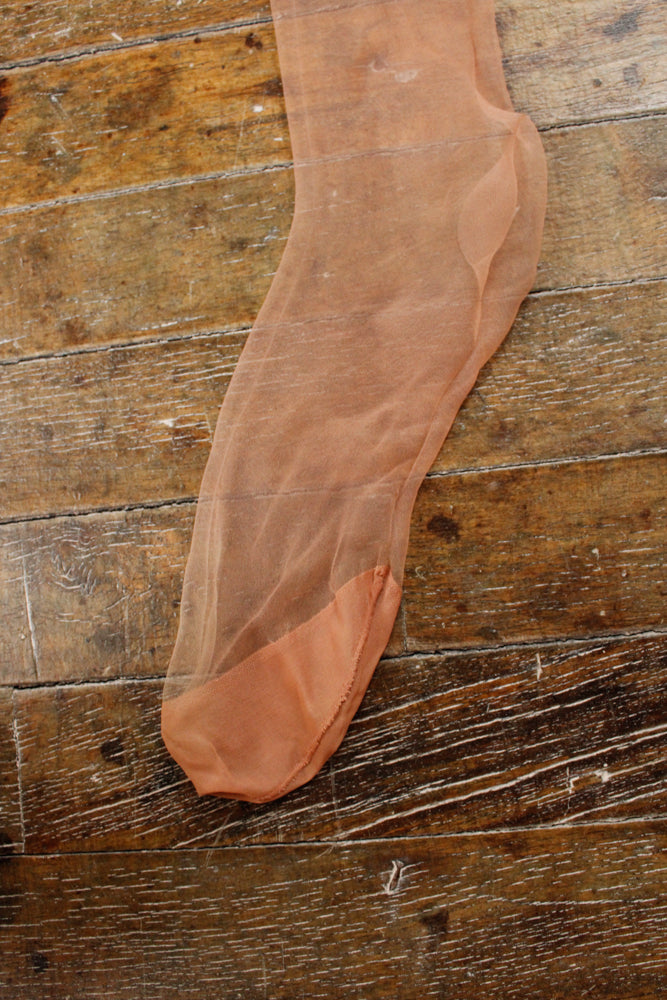 1950s Nylon Thigh High Stockings - Size 7 to 9