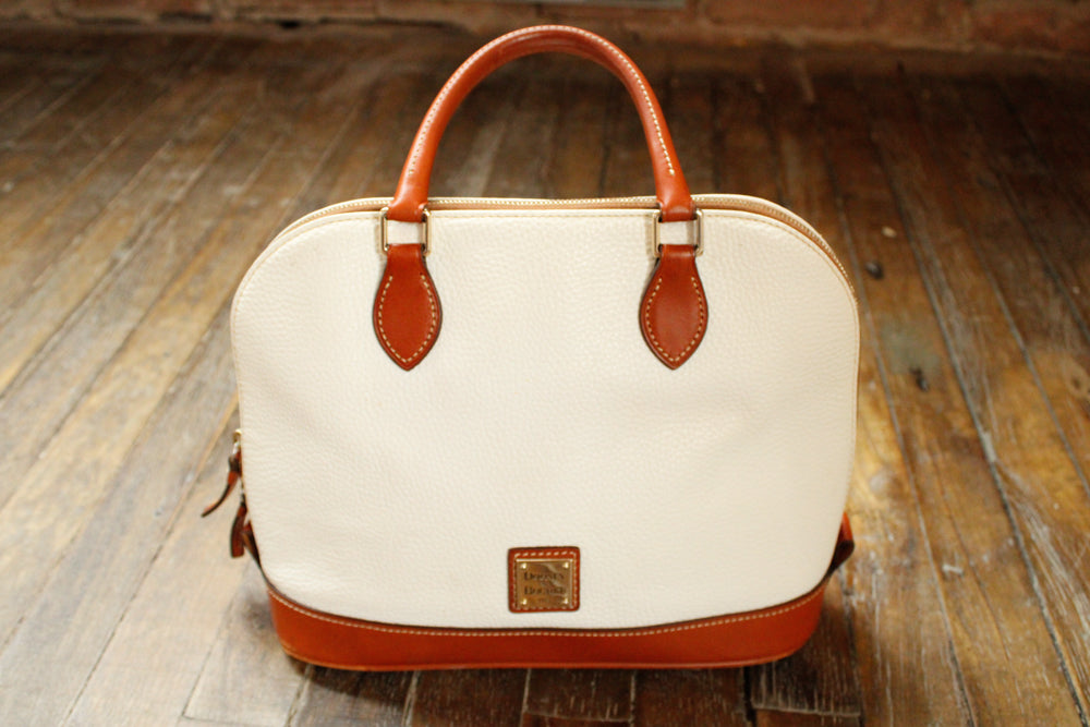 1990s Dooney And Bourke Leather Satchel Handbag with Matching Long Strap