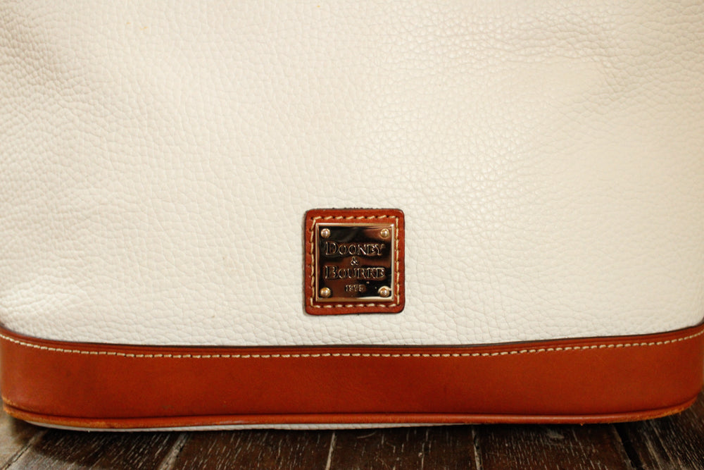 1990s Dooney And Bourke Leather Satchel Handbag with Matching Long Strap