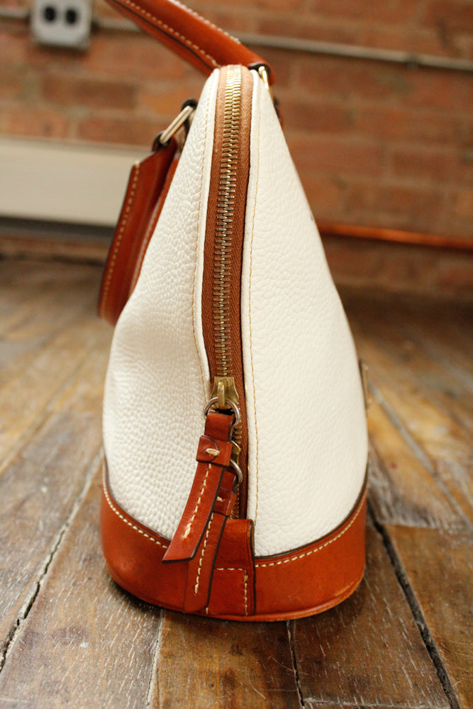 1990s Dooney And Bourke Leather Satchel Handbag with Matching Long Strap