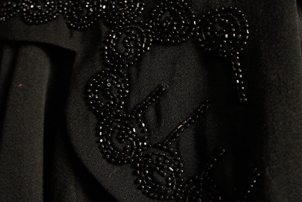 1940s Night Lights Beaded Gabardine Jacket - M/L