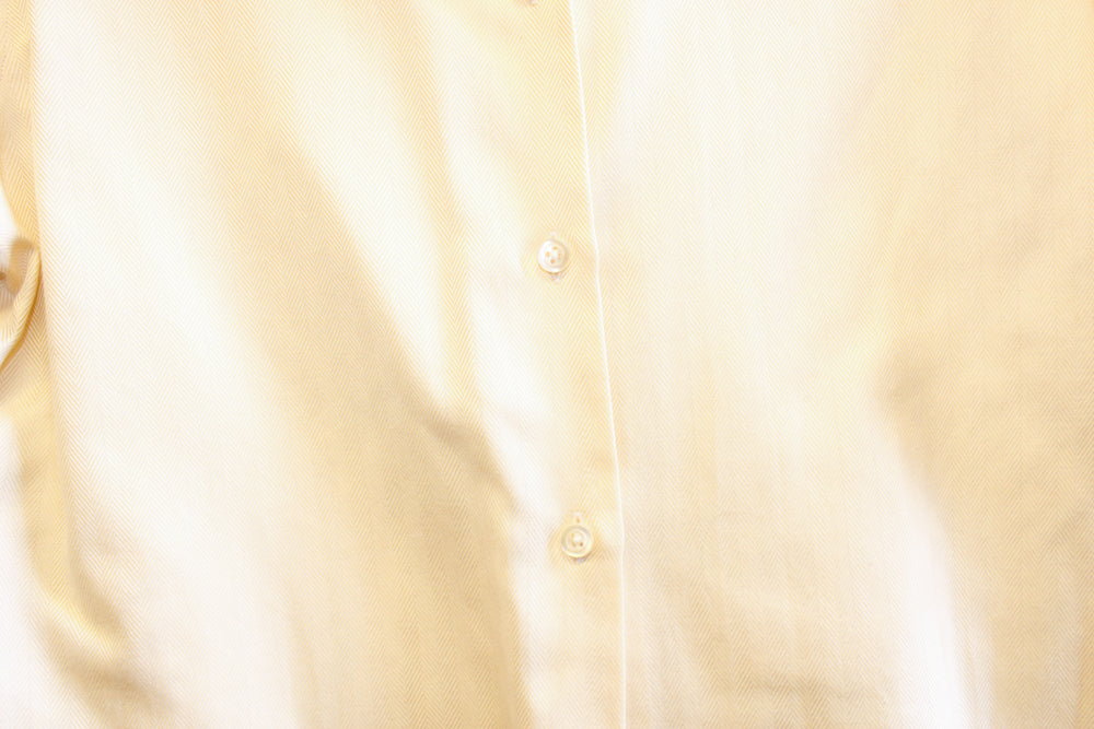 1990s Paul Stuart Buttercream Yellow Poplin Shirt - Medium