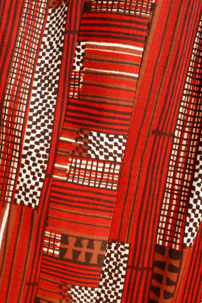 1960s Abstract Print Sheath Dress - M/L