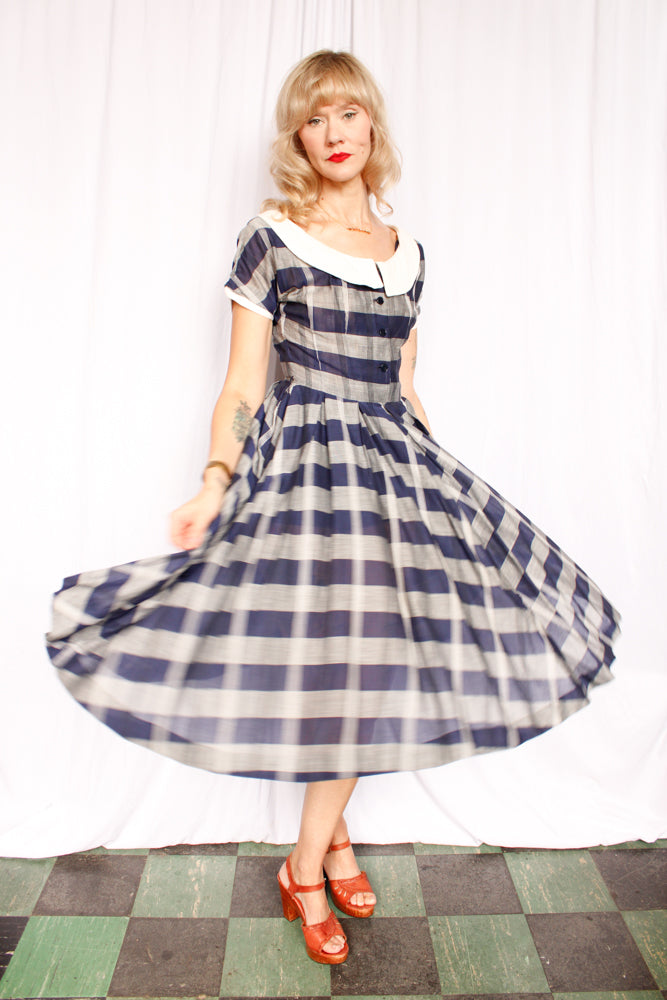 1950s Plaid Jonathan Logan Dress - Small