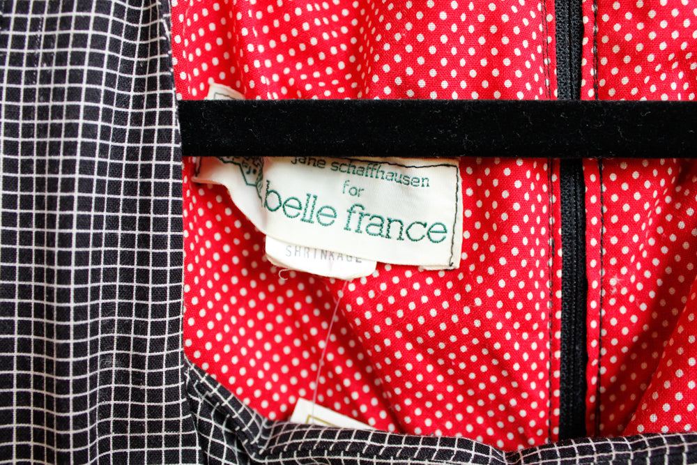 1970s Belle France Plaid Ruffle Dress - S/M
