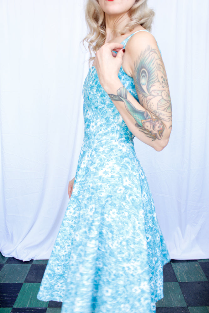 1950s Saks Fifth Ave Floral Dress - Xsmall