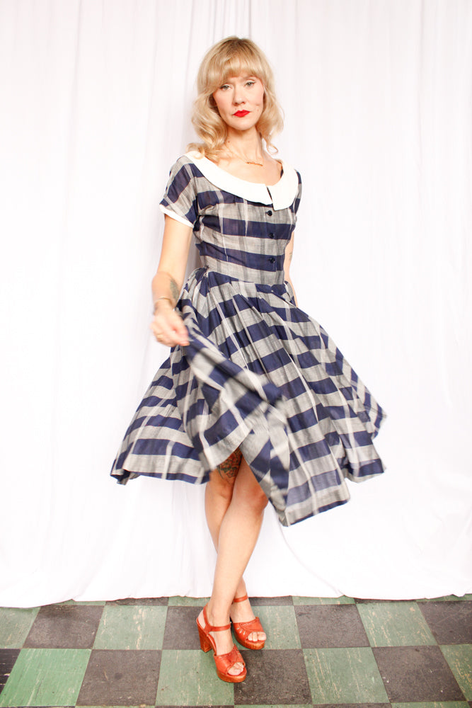 1950s Plaid Jonathan Logan Dress - Small