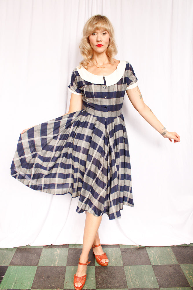 1950s Plaid Jonathan Logan Dress - Small