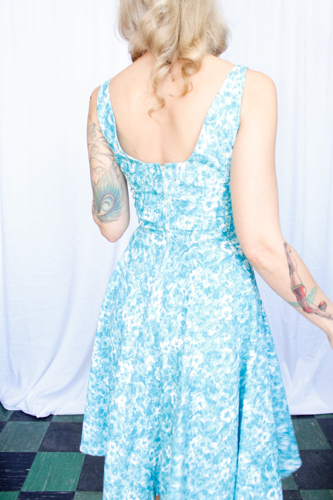 1950s Saks Fifth Ave Floral Dress - Xsmall