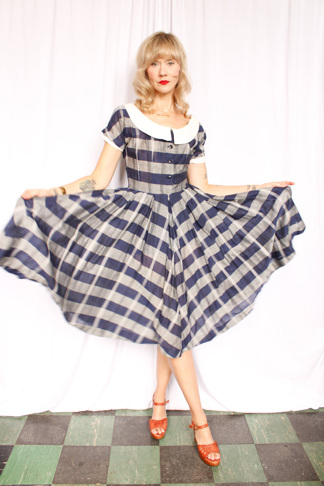 1950s Plaid Jonathan Logan Dress - Small