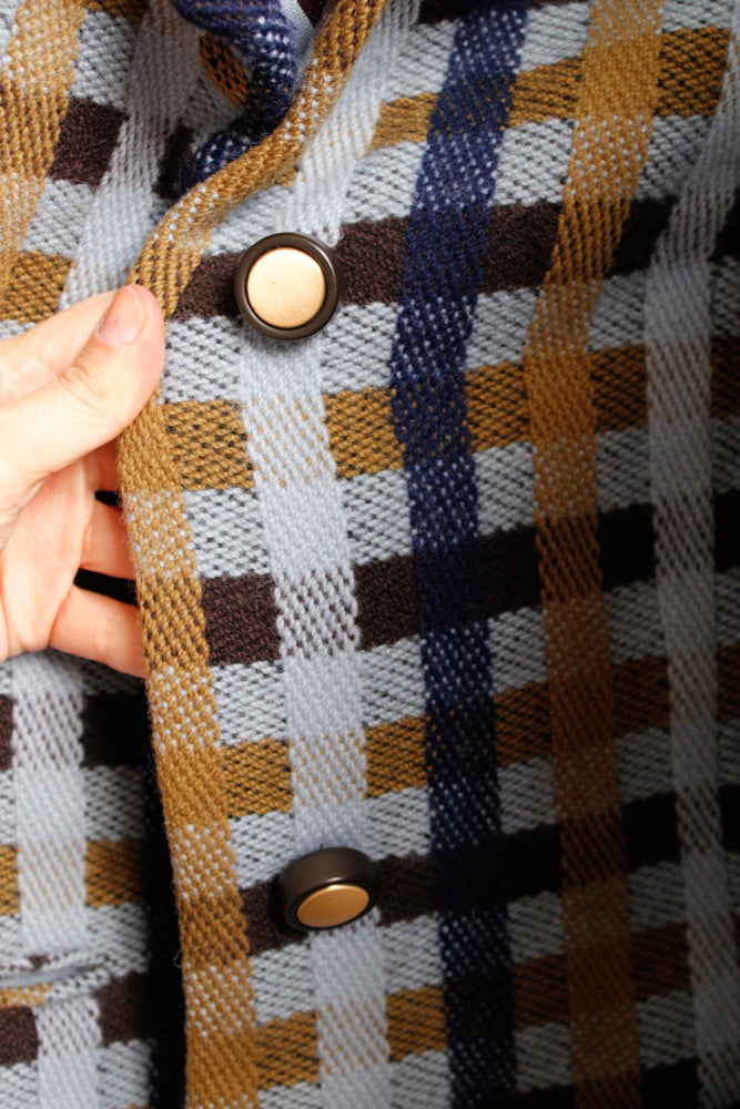 1960s Wool Plaid Dress & Jacket Suit - Medium