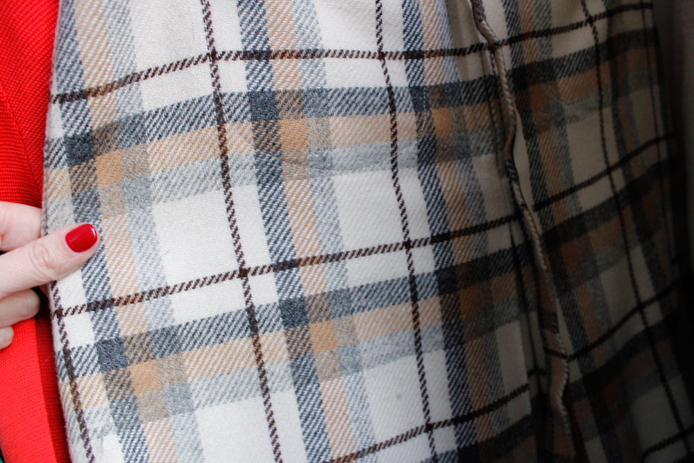 1960s Wool Plaid Mini Skirt - 27.5" waist