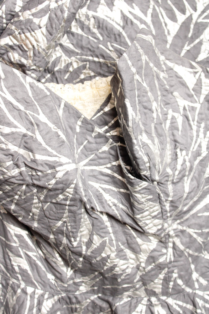 1950s Silver Leaf Fred Perlberg Strapless Party Dress with Shawl - Small