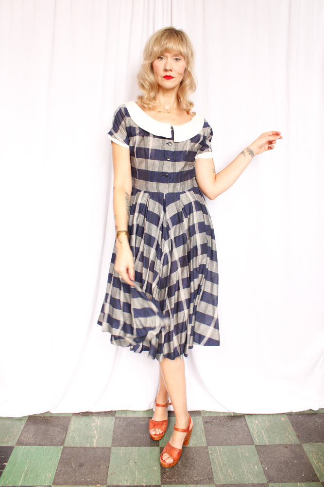 1950s Plaid Jonathan Logan Dress - Small