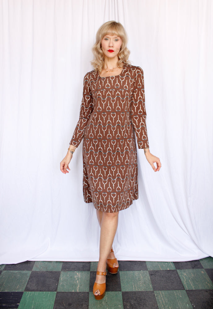 1970s I.Magnin Riding Strap Dress - Medium