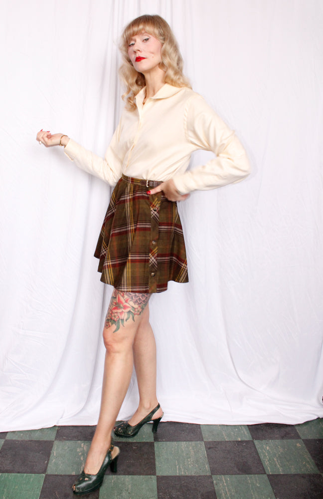 1990s Paul Stuart Buttercream Yellow Poplin Shirt - Medium