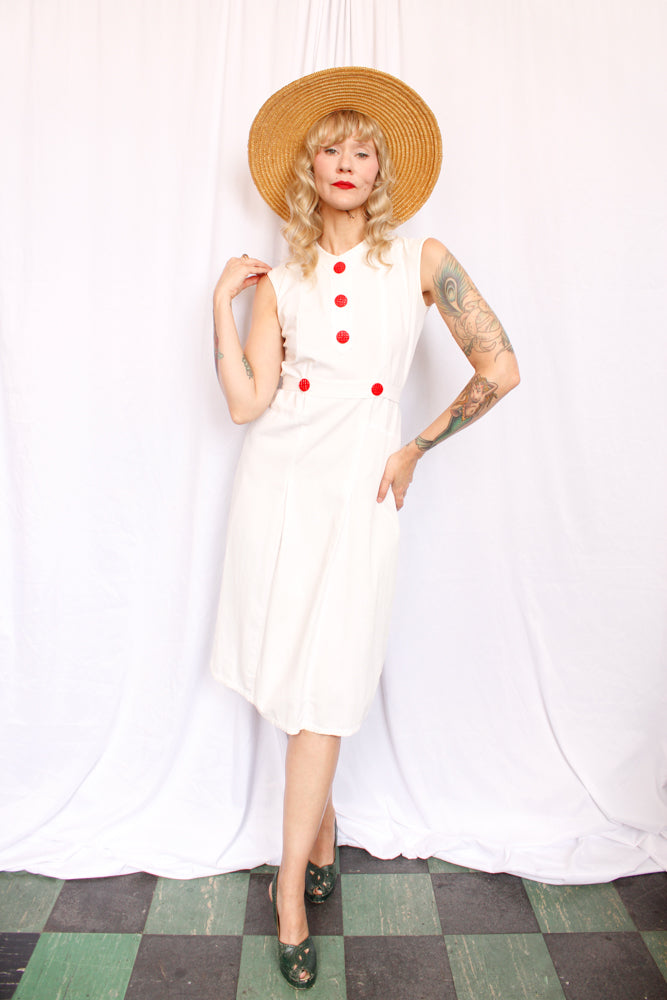1940s Summer Woven Cartwheel Hat