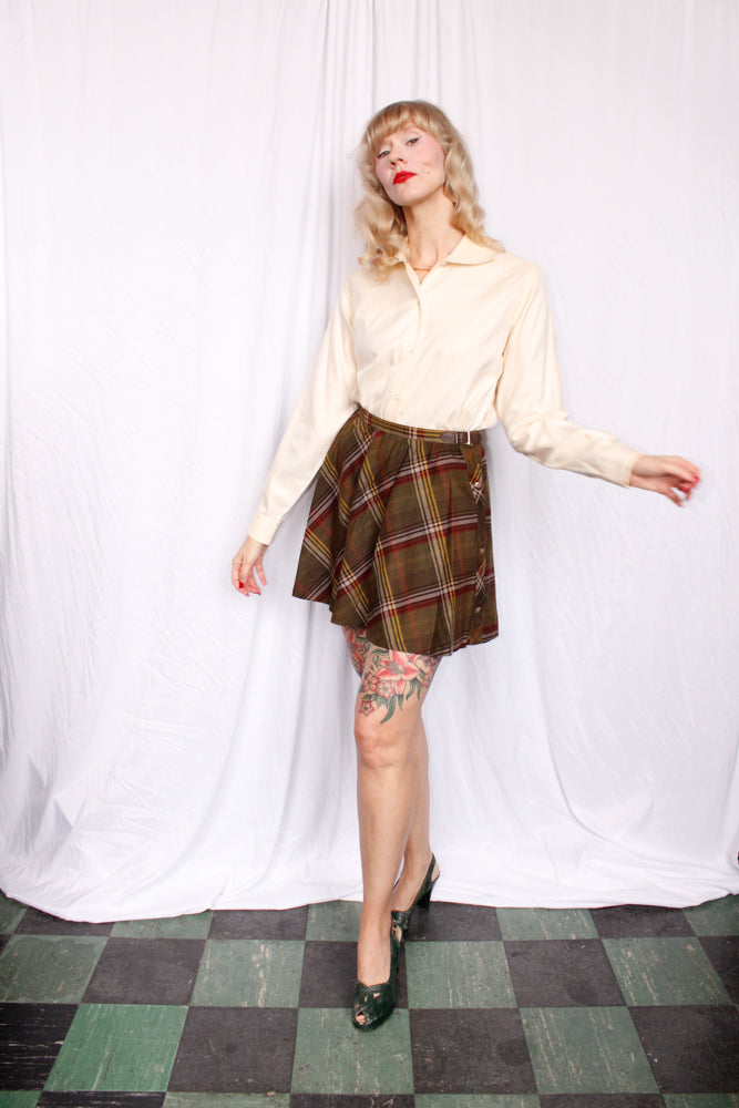 1990s Paul Stuart Buttercream Yellow Poplin Shirt - Medium