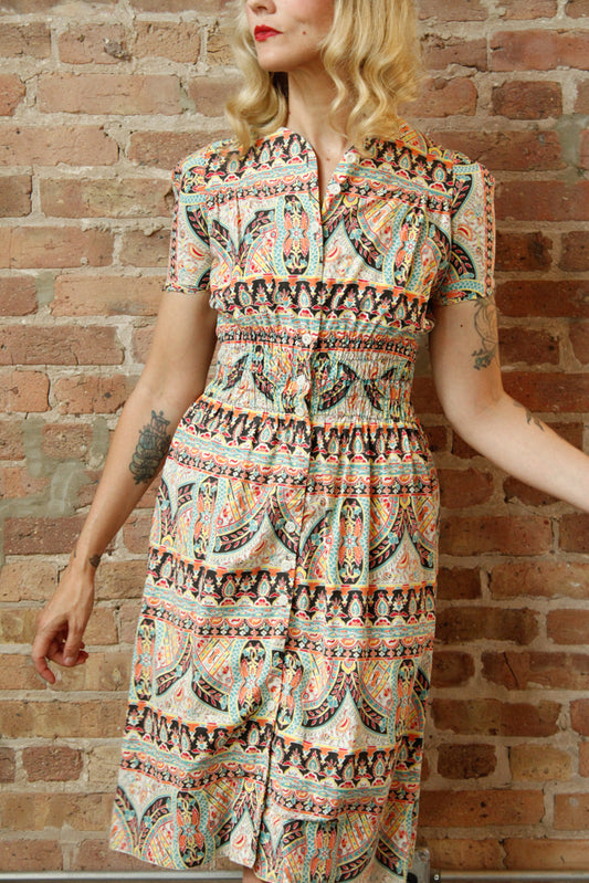 RARE 1938 Chicago Mail Order Catalog Vacation Summer Dress - S/M