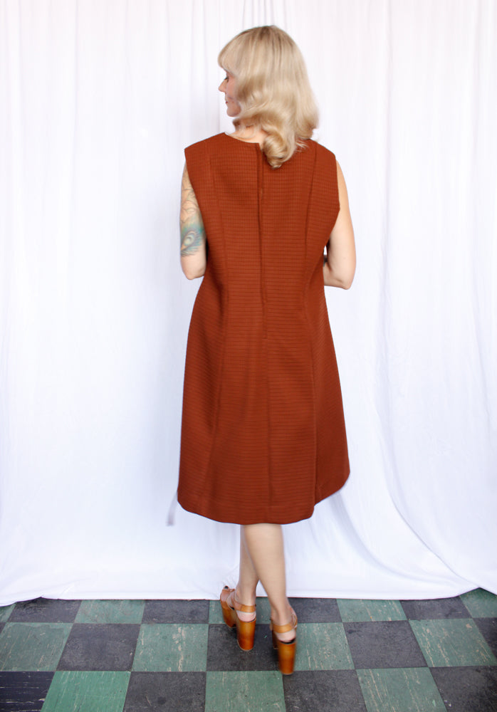 1960s Amber Brown Aline Dress - XXL