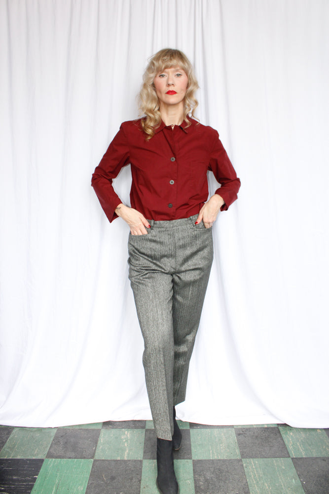 Y2K Dries Van Noten Merlot Cotton Shirt - Medium