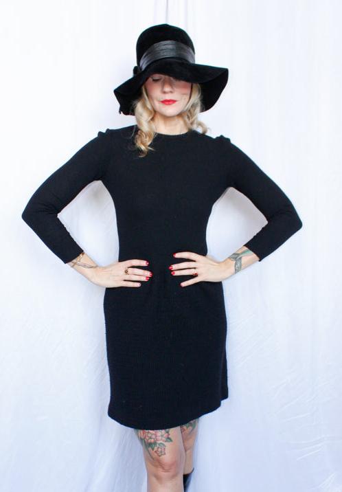 1960s Acrylic Sweater Dress - Small-Medium Dethrose Vintage 1960s Acrylic Sweater Dress - Small-Medium Dethrose Vintage