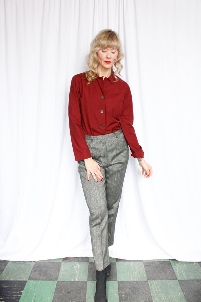 Y2K Dries Van Noten Merlot Cotton Shirt - Medium