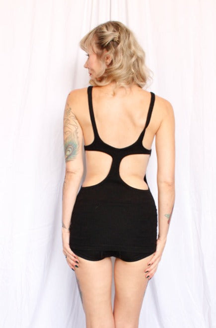 1920s Wool Jantzen Black Bathing Suit - Small