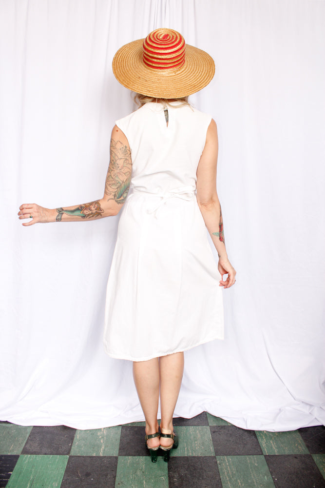 1940s Summer Woven Cartwheel Hat