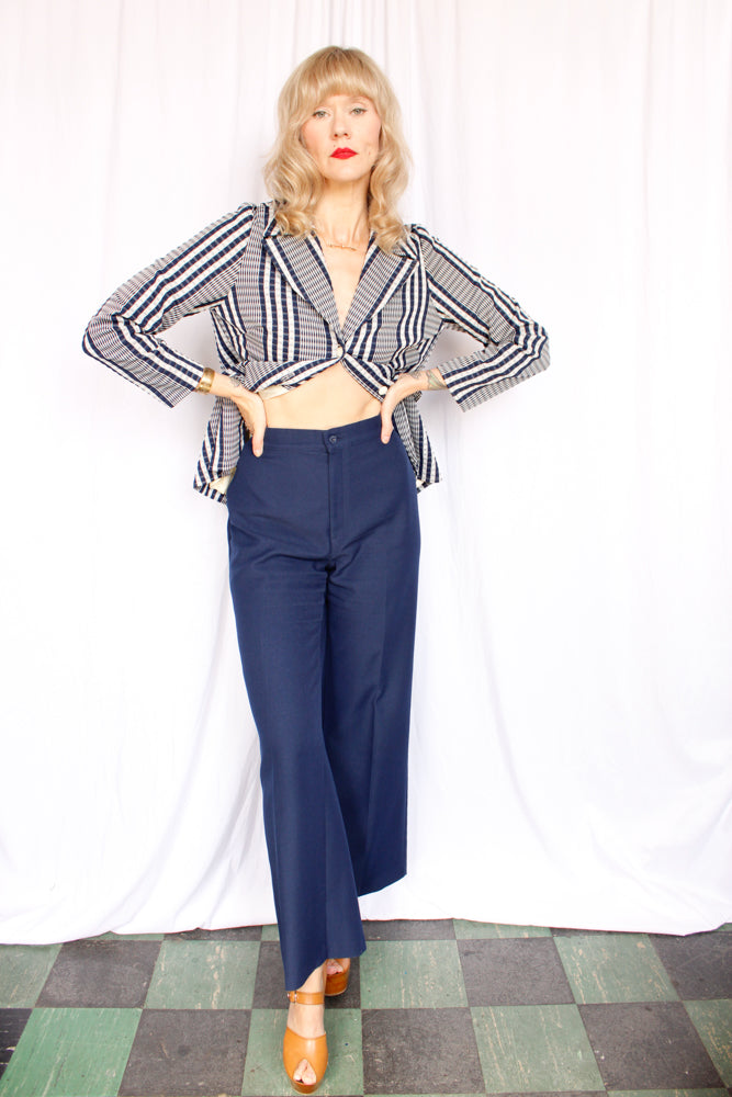 1970s Boutique Plaid Blazer - Medium