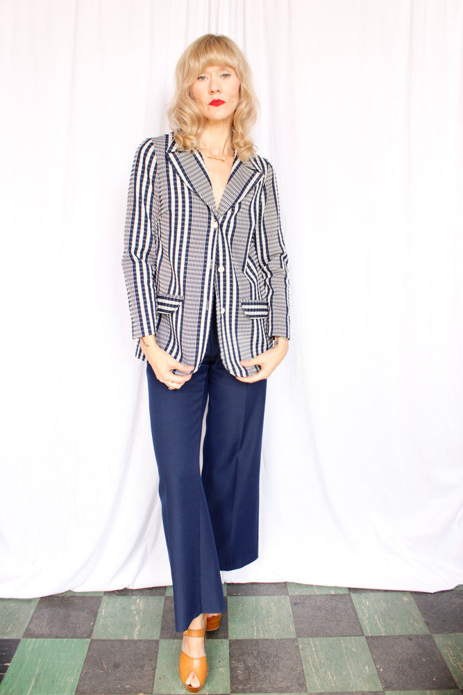 1970s Boutique Plaid Blazer - Medium