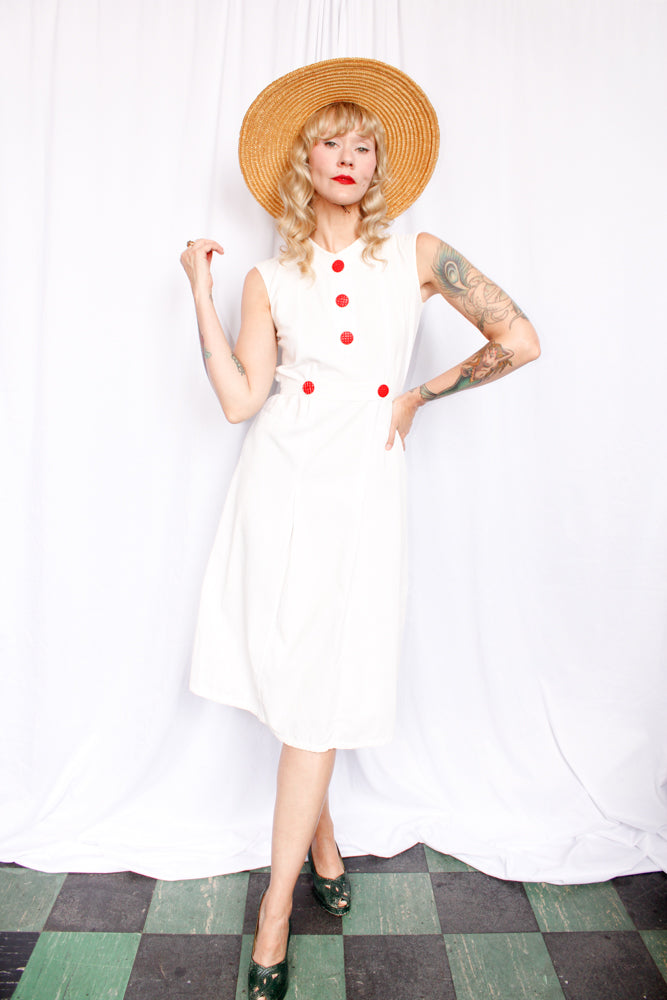 1940s Summer Woven Cartwheel Hat
