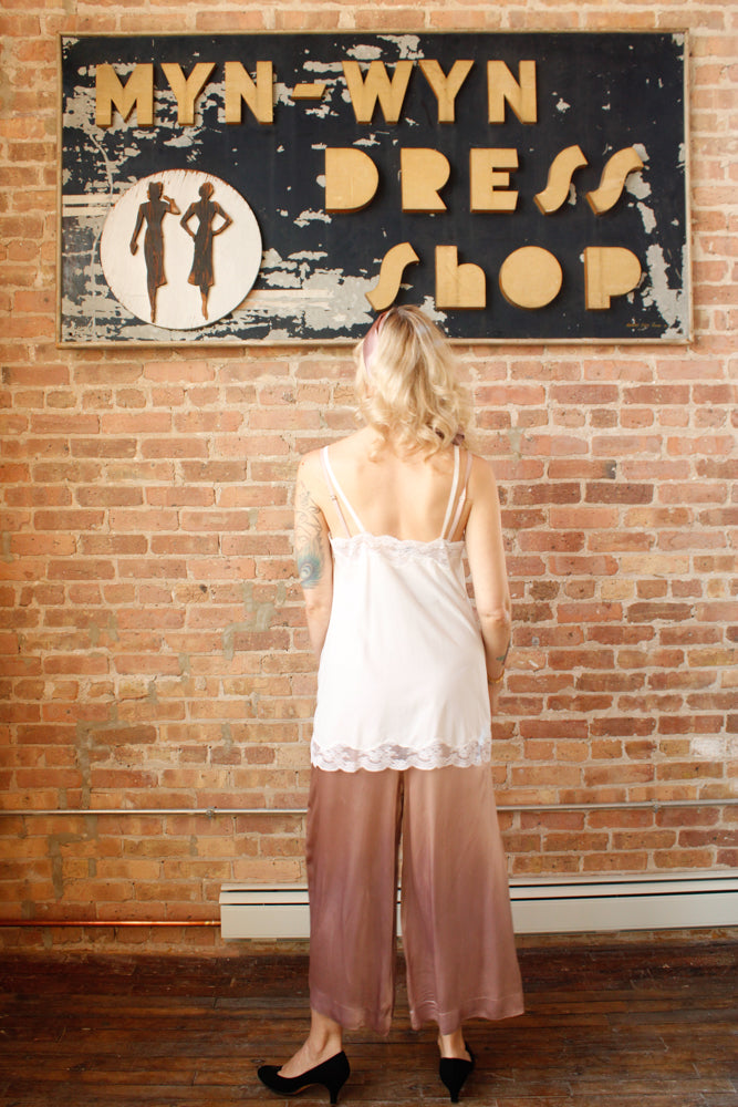 1960s Silky Rayon Ivory Camisole - Medium
