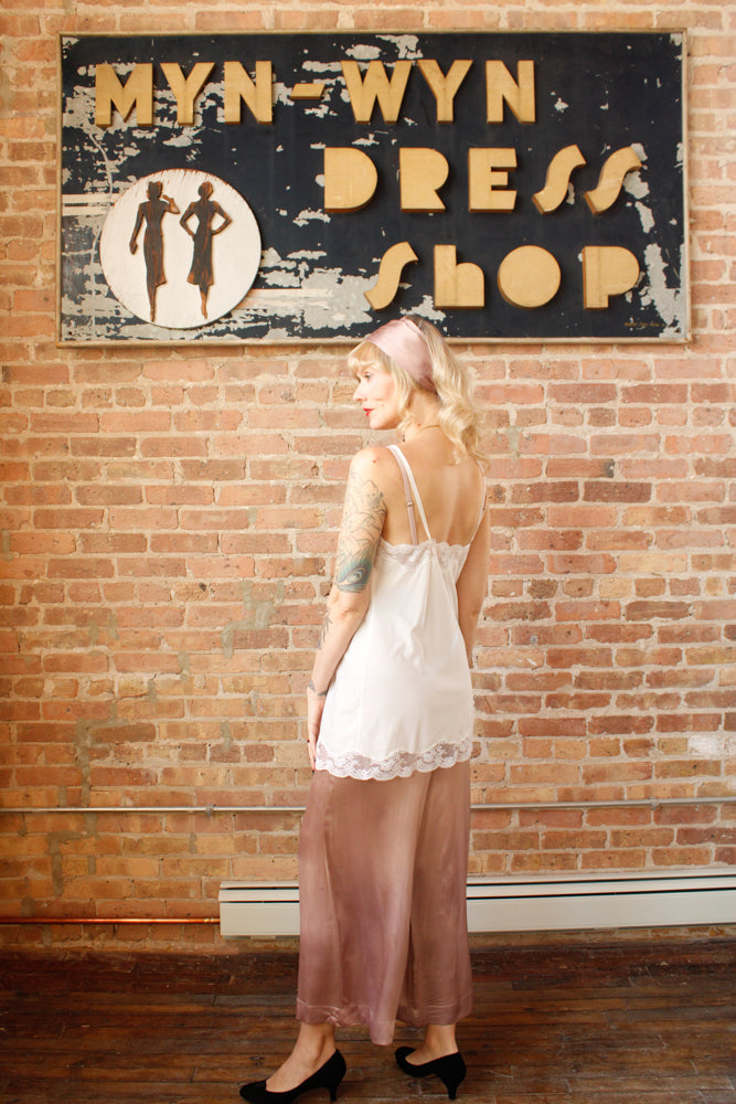 1960s Silky Rayon Ivory Camisole - Medium