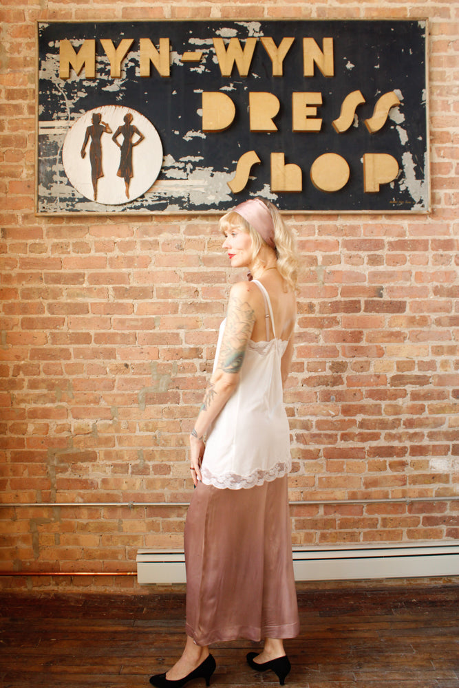 1960s Silky Rayon Ivory Camisole - Medium