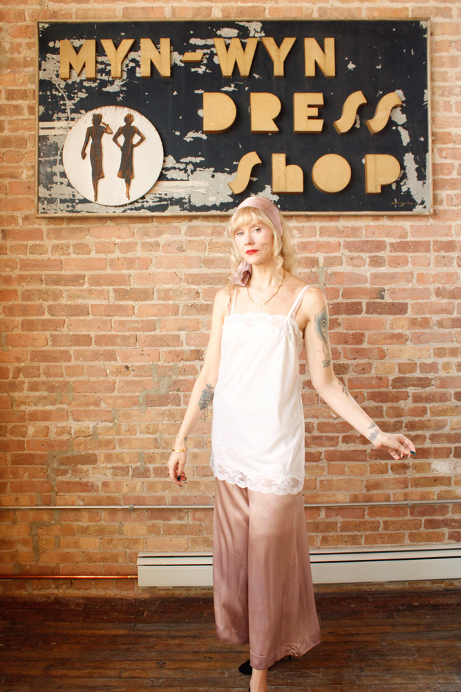 1960s Silky Rayon Ivory Camisole - Medium
