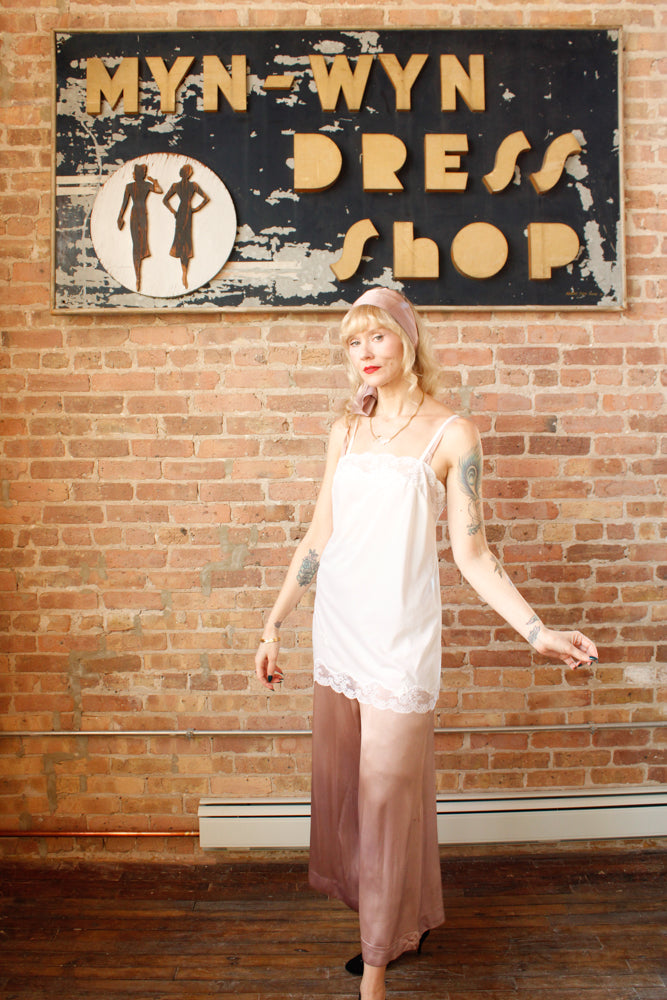 1960s Silky Rayon Ivory Camisole - Medium