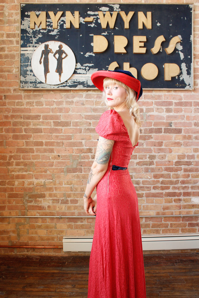 1930s Laura Love Woven & Velvet Hat