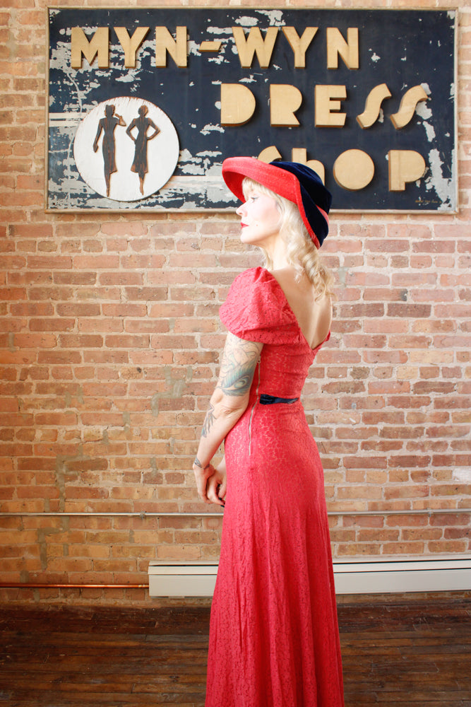 1930s Laura Love Woven & Velvet Hat
